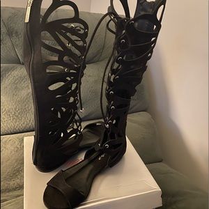 Black gladiators sandals